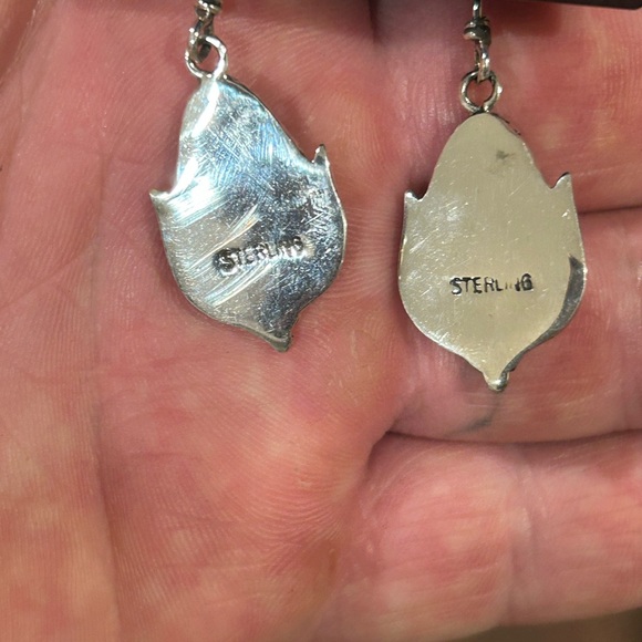 STERLING SILVER NATIVE AMERICAN INLAID CELESTIAL GALAXY CORN EARRINGS .925 - Picture 7 of 7